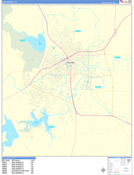 San Angelo Wall Map Basic Style 2024